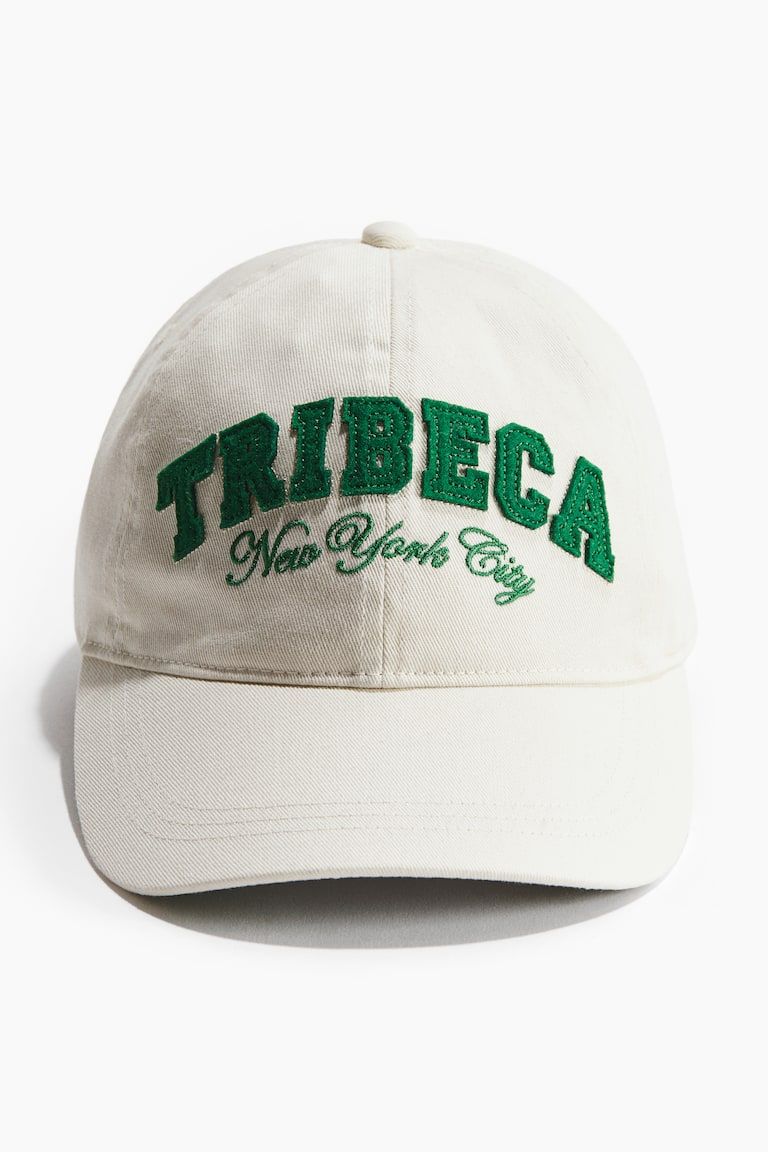 Embroidered-motif Twill Cap