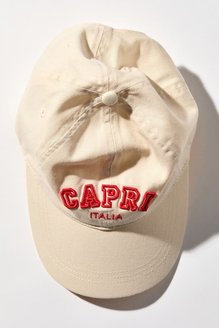 Embroidered-motif Twill Cap