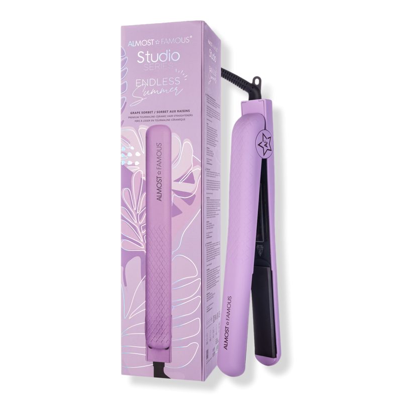 Endless Summer Tourmaline-Ceramic Flat Iron for All Styles - Purple