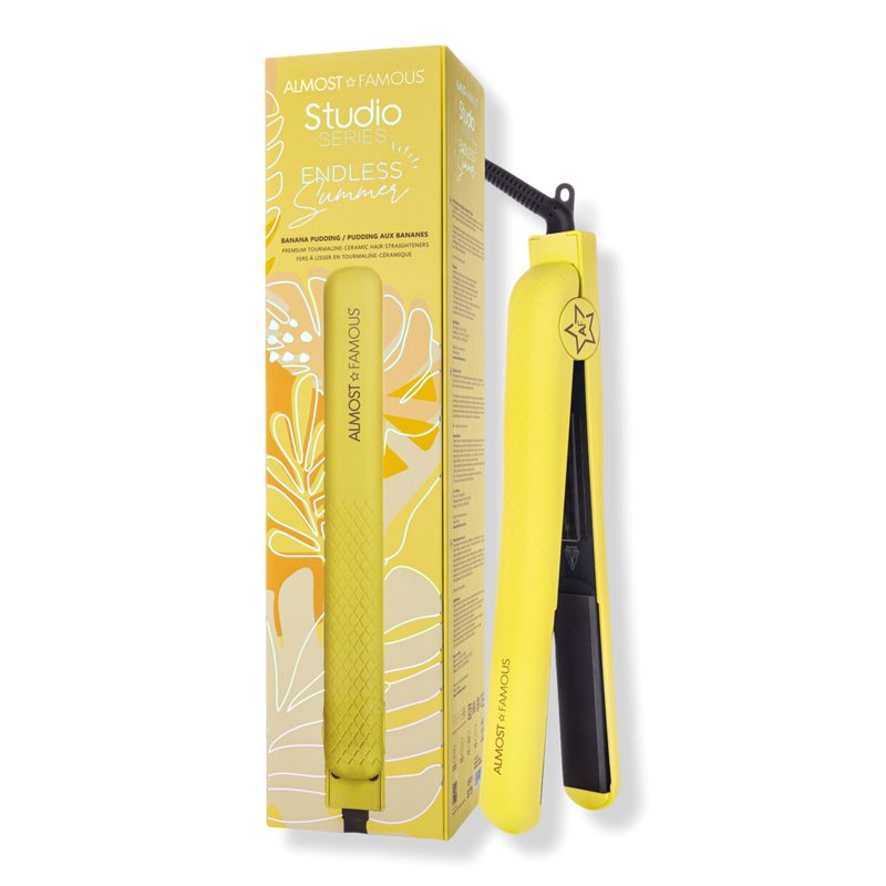 Endless Summer Tourmaline-Ceramic Flat Iron for All Styles - Yellow