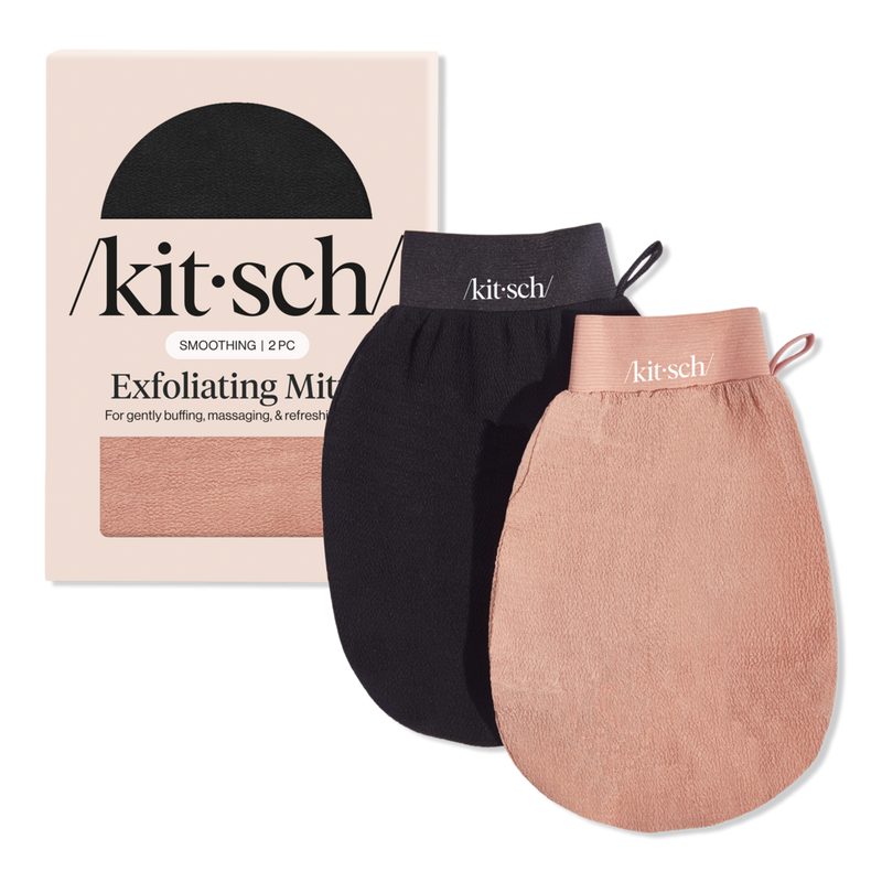 Exfoliating Glove 2pc Set - Black & Terracotta