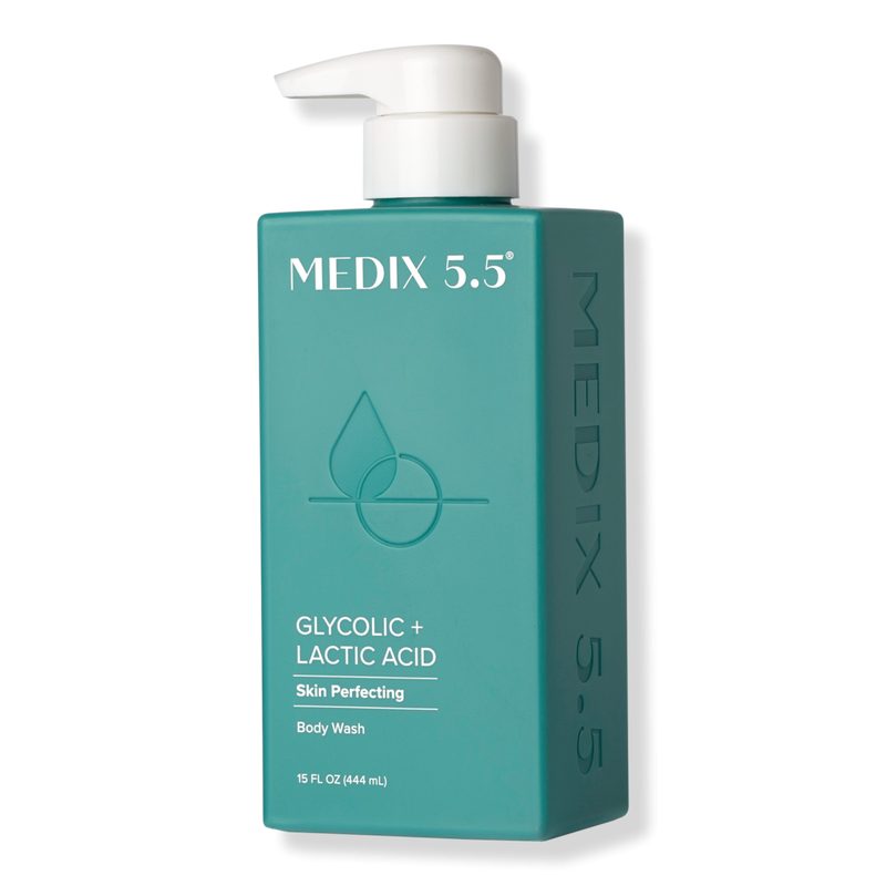 Exfoliating Glycolic Acid Body Wash Cleanser With Lactic Acid + Salicylic Acid, 15 Fl Oz