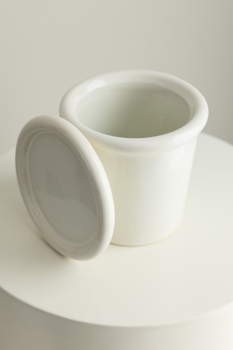 Extra-Small Stoneware Plant Pot with Saucer