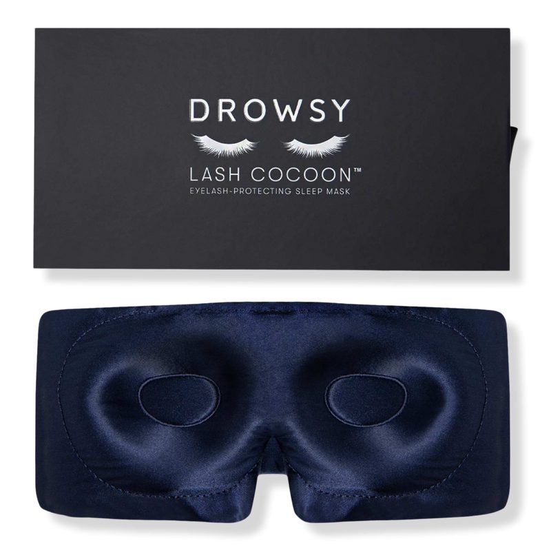 Eyelash Protecting Silk Sleep Mask - Midnight Blue