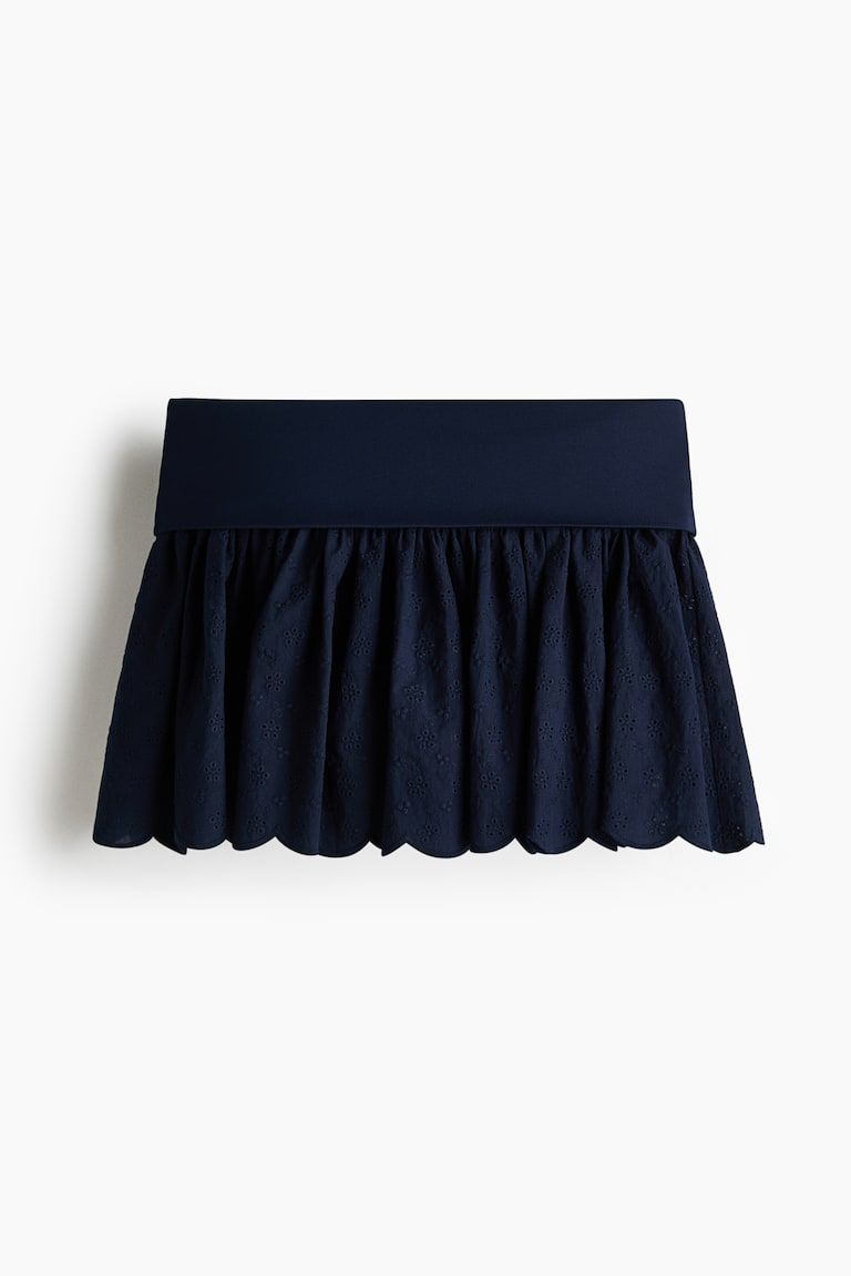 Eyelet-Embroidered Mini Skort