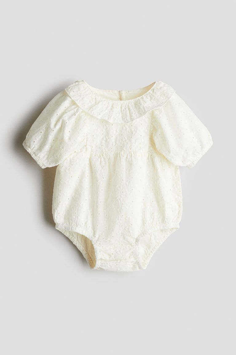 Eyelet Embroidered Romper Suit