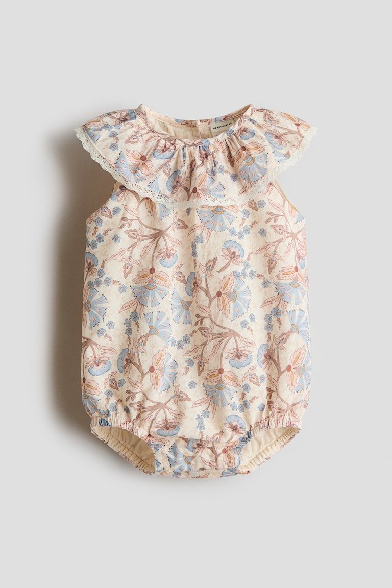 Eyelet-Embroidered Romper Suit