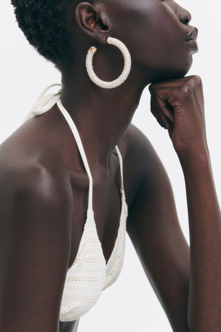 Fabric-Covered Hoop Earrings