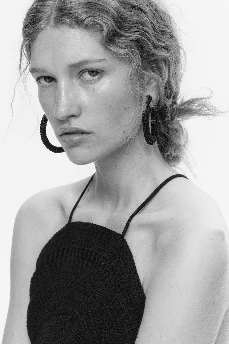Fabric-Covered Hoop Earrings