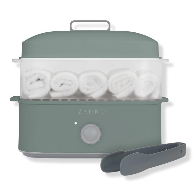 Facial Towel Steamer with Tongs - Dark Green