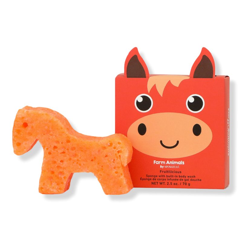 Farm Animals Henry Horse Body Wash Infused Bath & Shower Loofah for Kids Baby Essentials