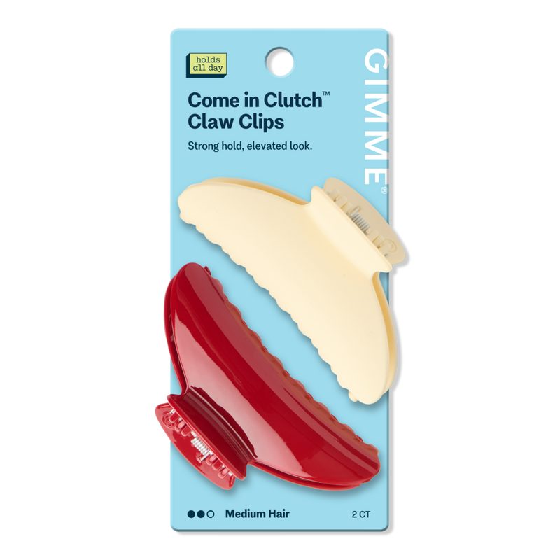 Fashion Claw Clip for Medium Hair 2 Pack - Red/Cream