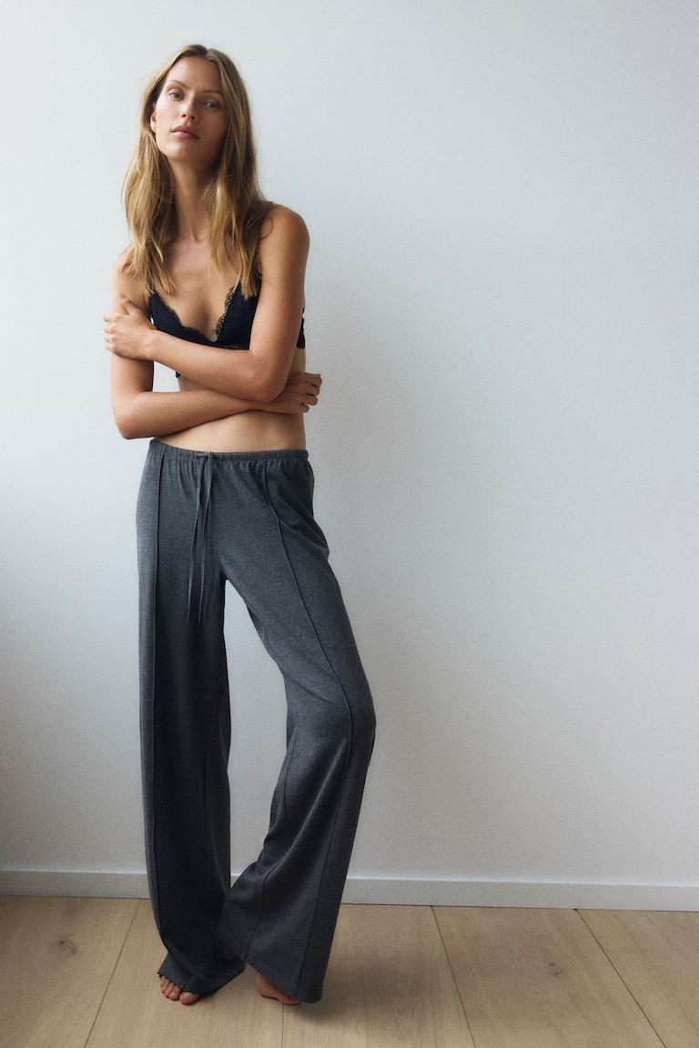 Fine-Knit Drawstring Pants