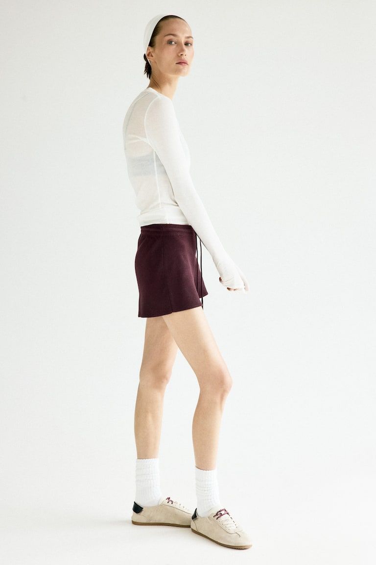 Fine-Knit Drawstring Shorts
