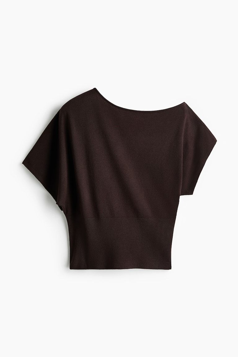 Fine-Knit One-Shoulder Top