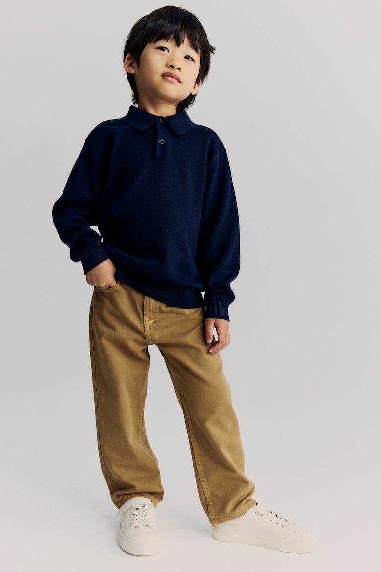 Fine-Knit Polo Shirt
