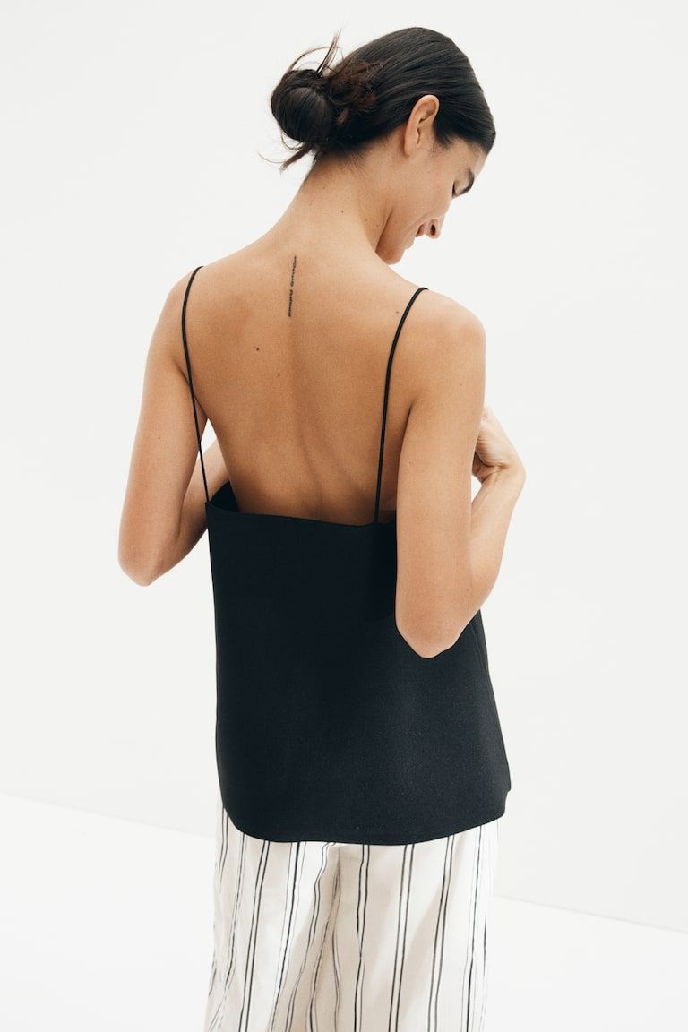 Fine-Knit Strappy Top