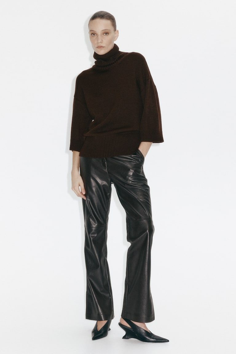 Fine-Knit Turtleneck Sweater