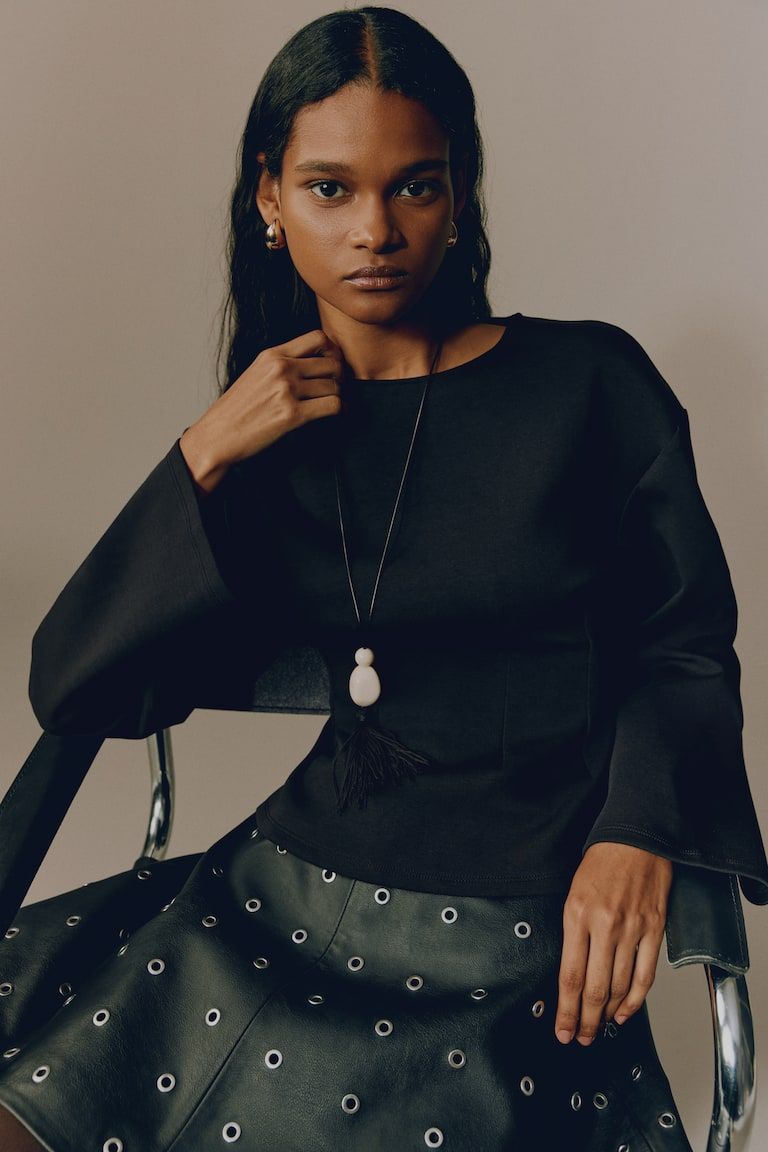 Fitted-Waist Interlock Top