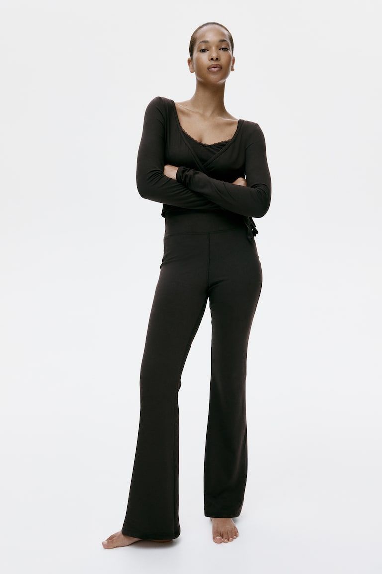 Flared Brushed Jersey Pants