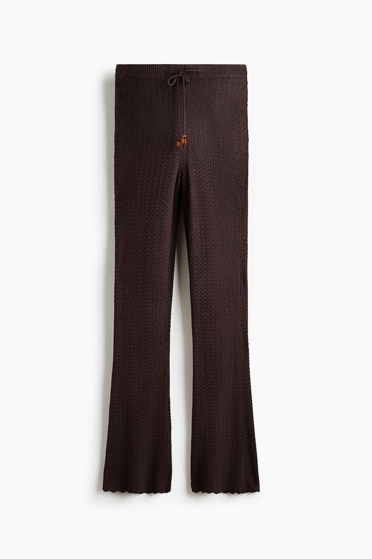 Flared Crochet-Look Pants