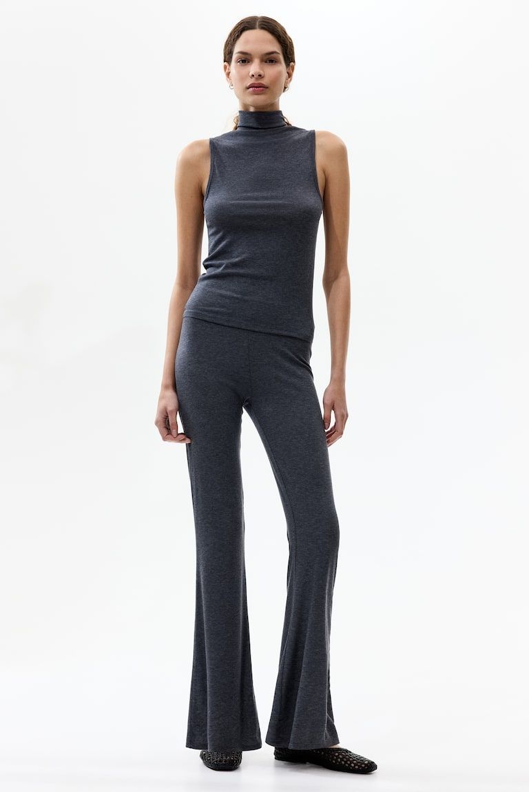 Flared Jersey Pants