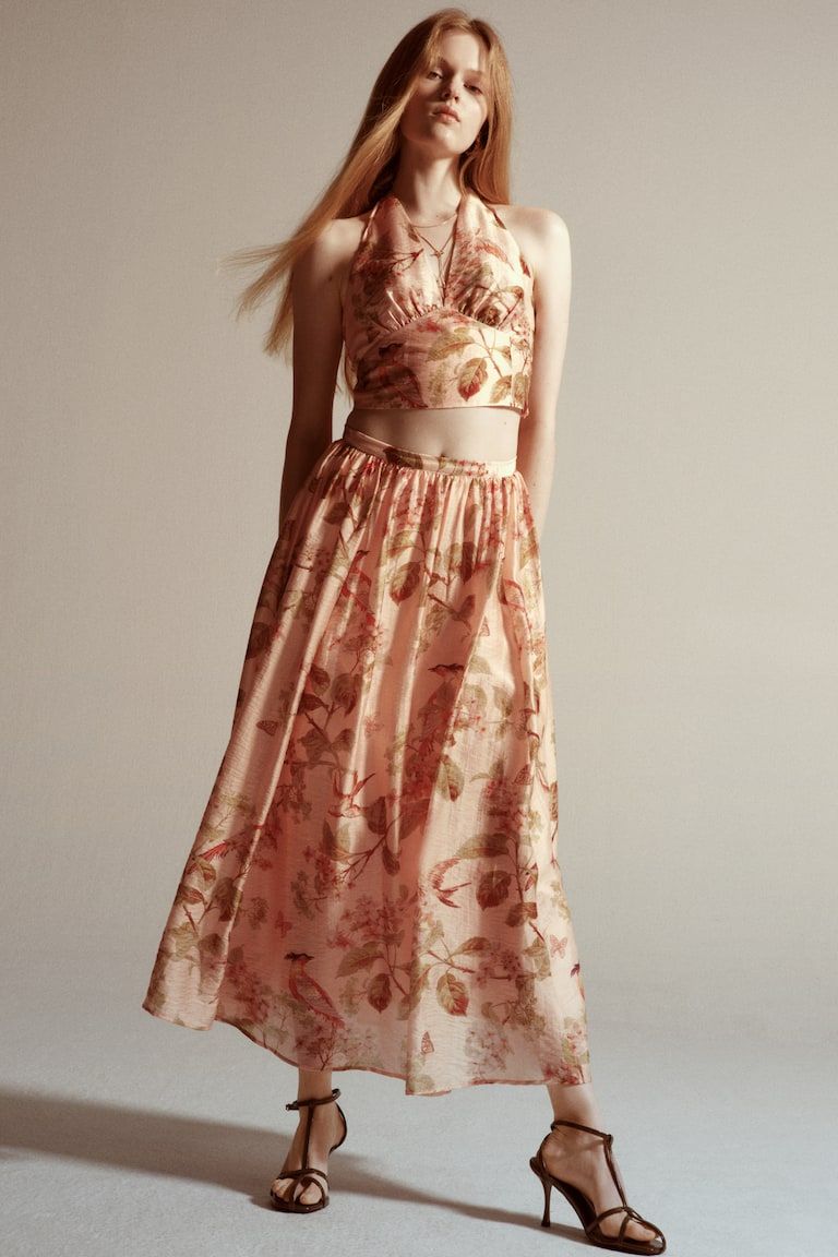 Flared Printed Skirt