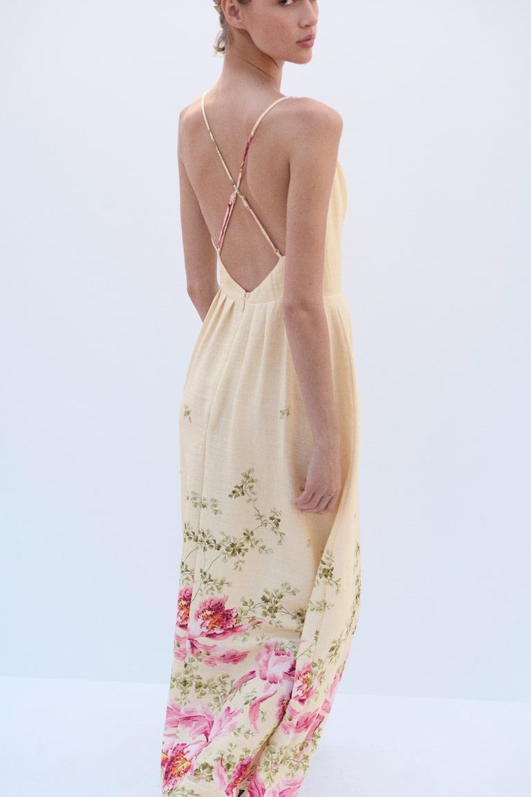 Flared-Skirt Strappy Dress