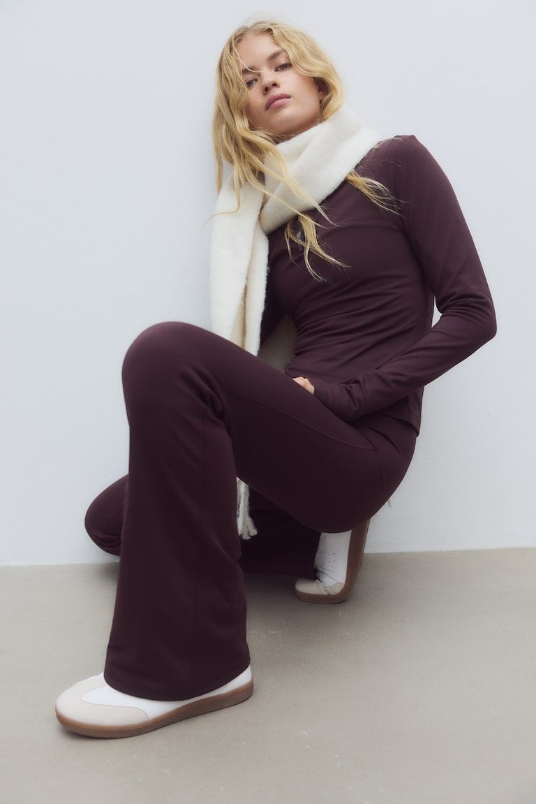 Flared Sports Fleece Leggings with SoftMove™