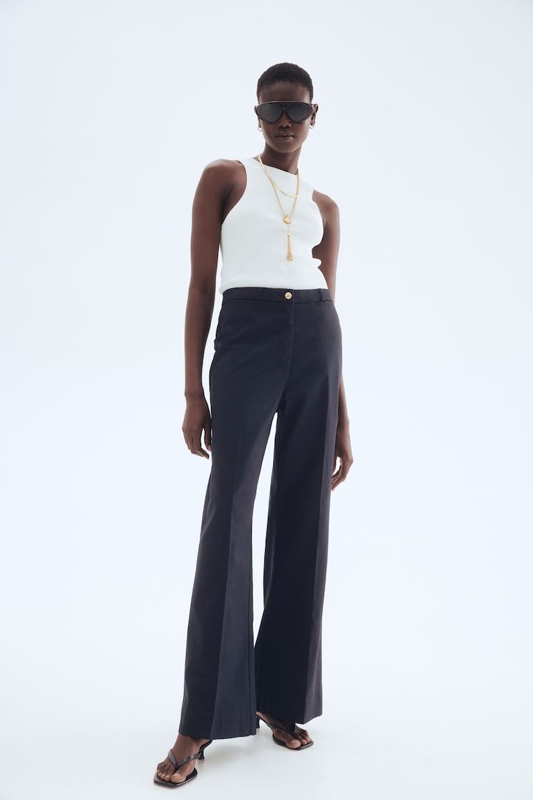 Flared Twill Pants