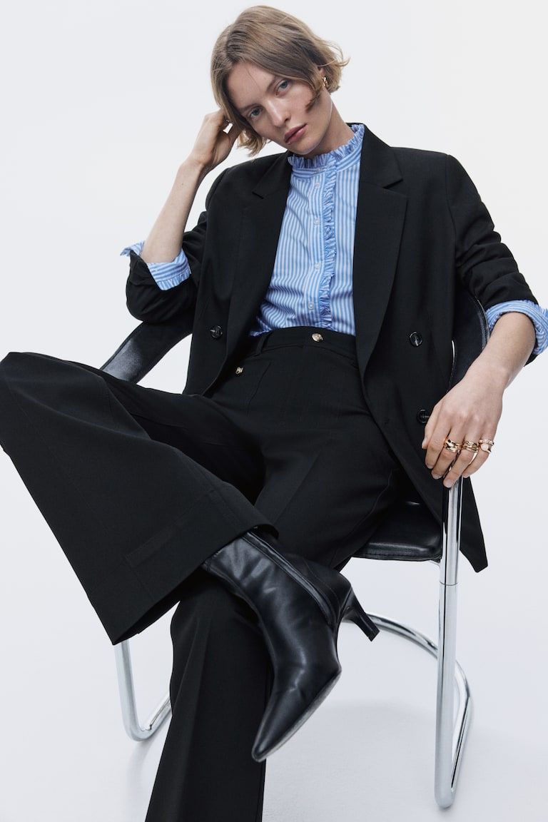 Flared Twill Pants