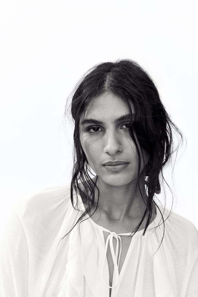 Flounce-Trimmed Blouse