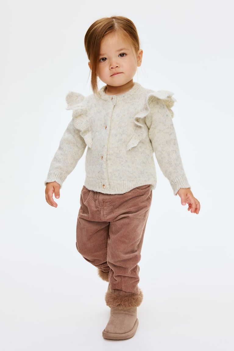 Flounce-Trimmed Cardigan