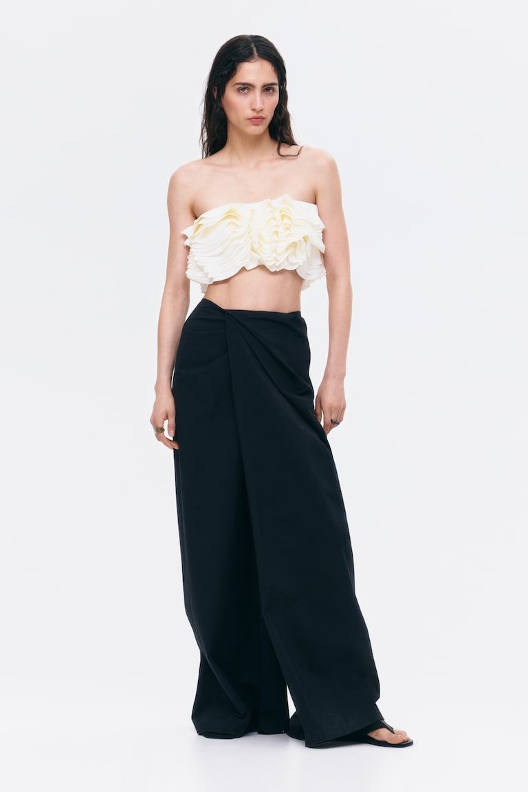 Flounced Bandeau Crop Top
