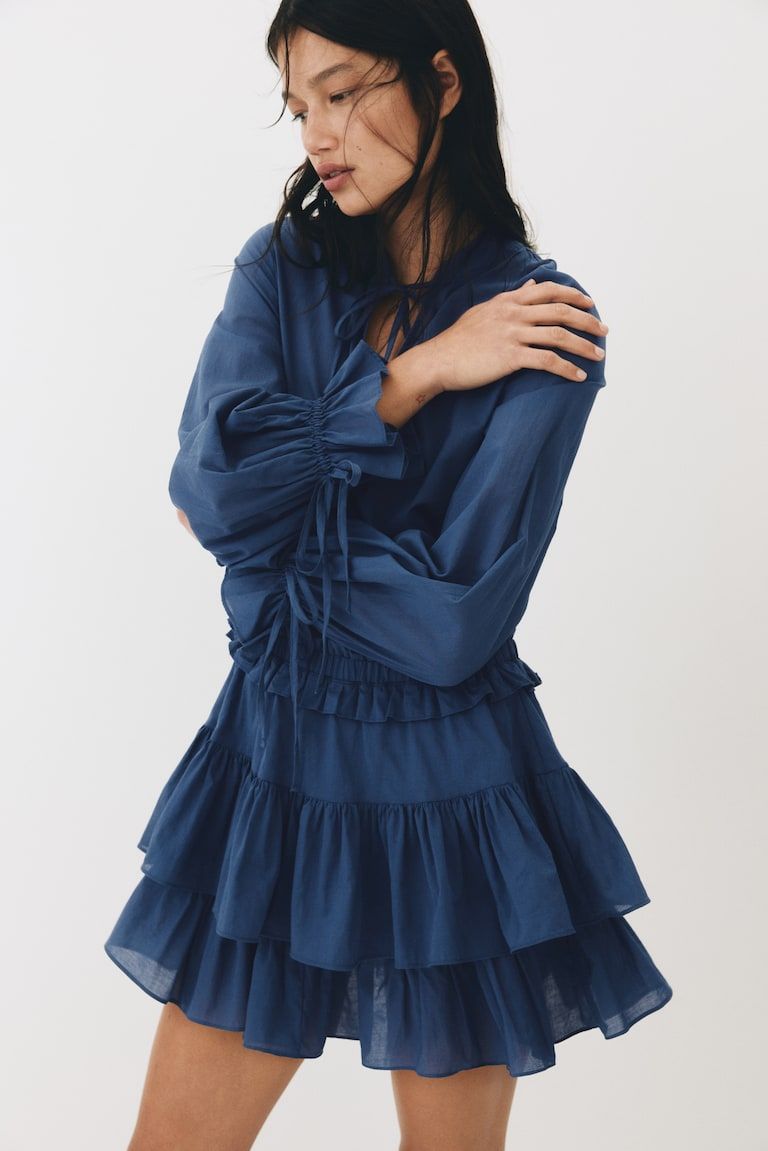 Flounced Cotton Dress