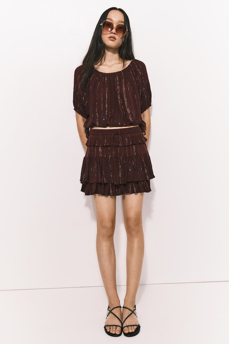 Flounced Mini Skirt