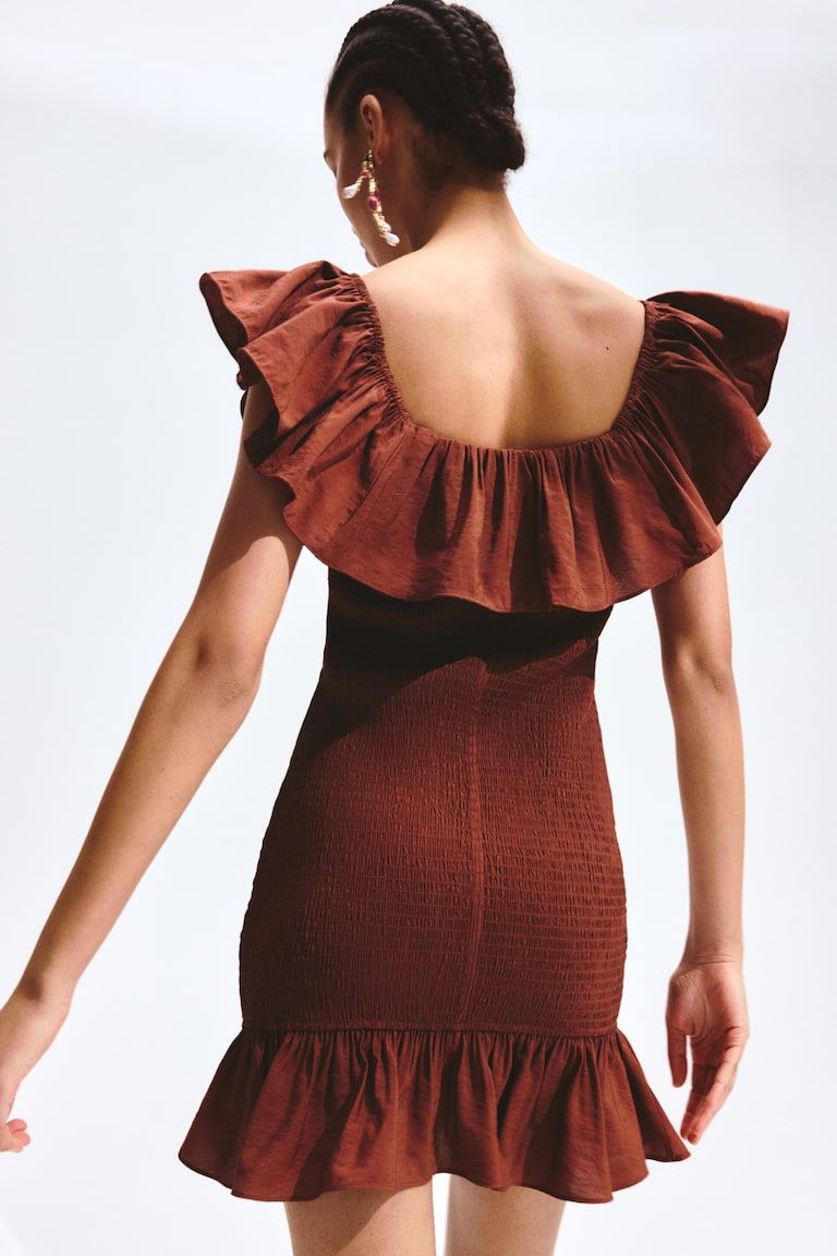 Flounced Off-the-Shoulder Dress