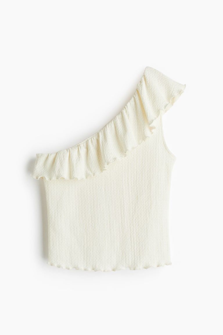 Flounced One-Shoulder Top