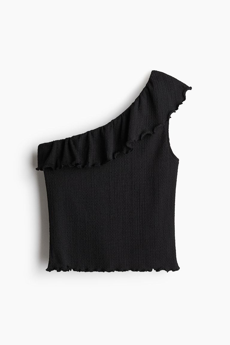 Flounced One-Shoulder Top