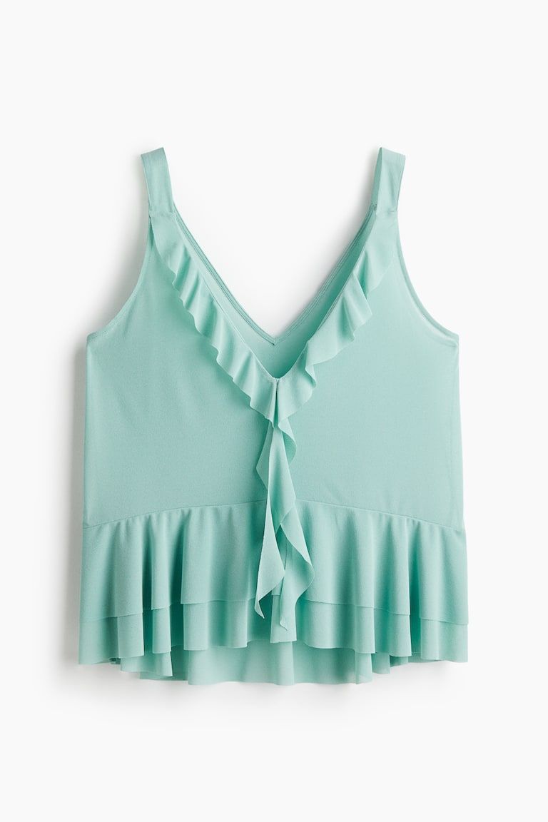 Flounced Sleeveless Top
