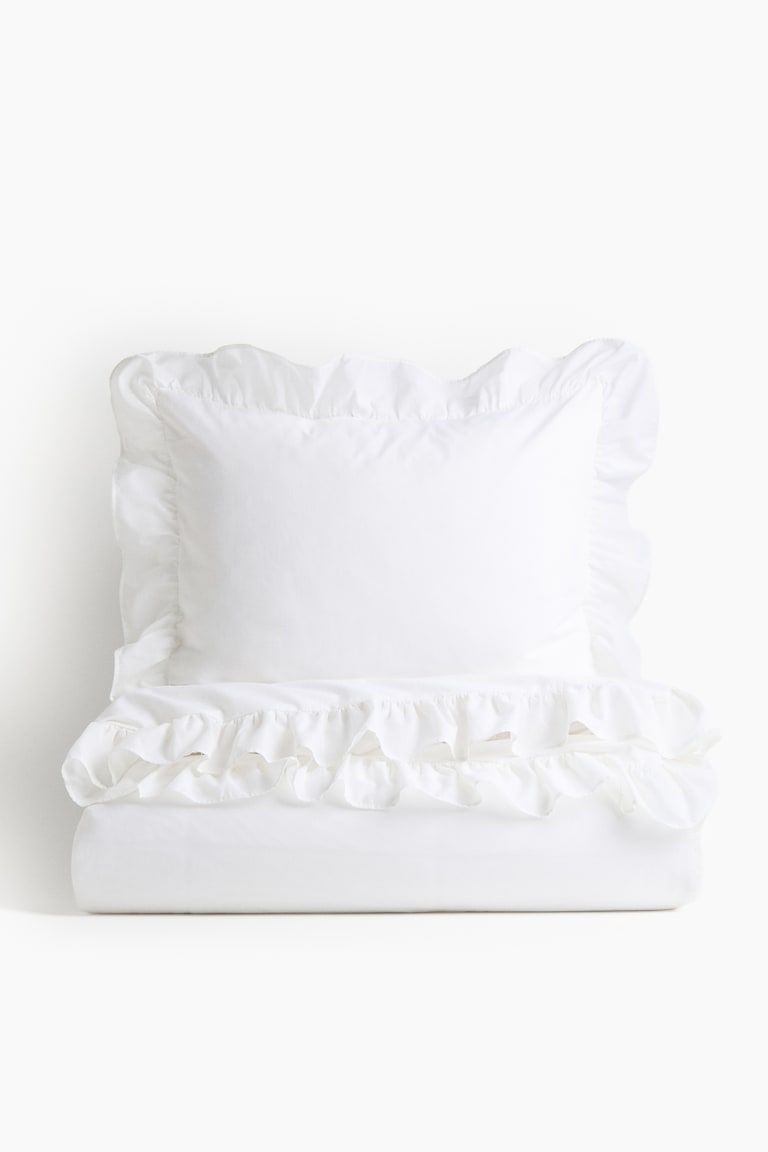 Flounced Twin Duvet Cover Set