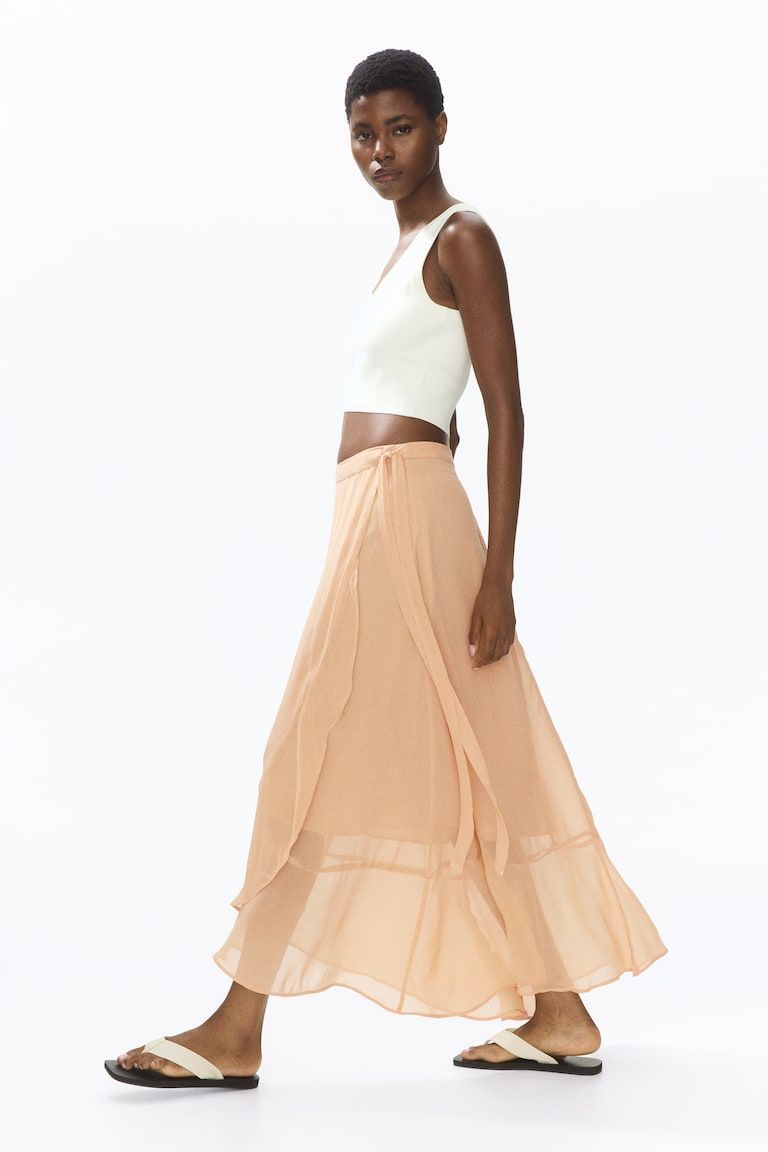 Flounced Wrap Skirt