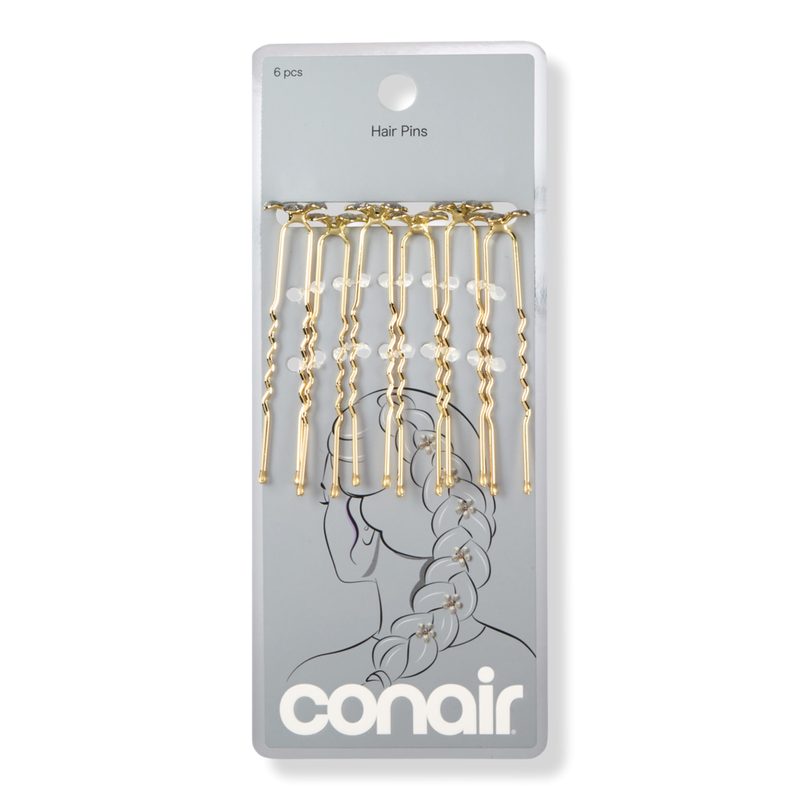 Flower-Topped Gold-Tone Hair Pin Set