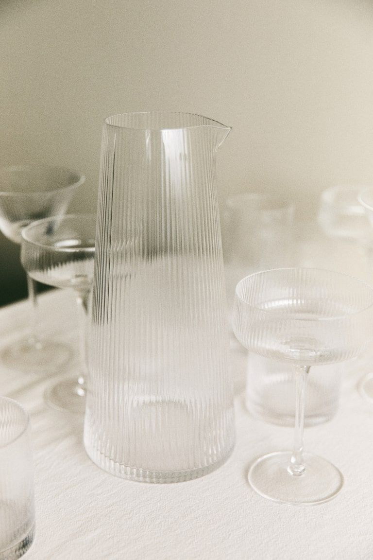 Fluted Glass Carafe