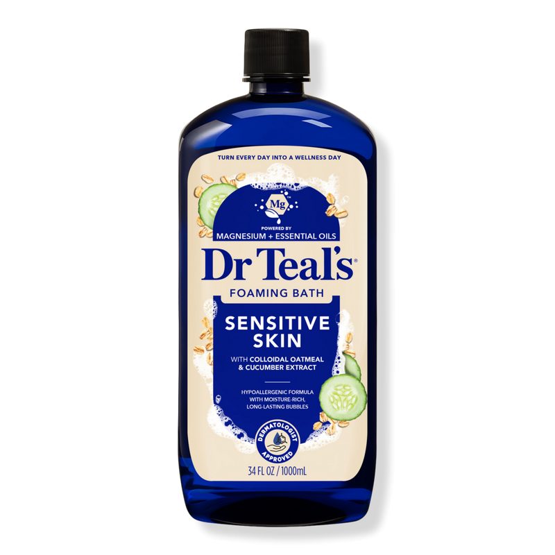 Foaming Bath, Sensitive Skin with Pure Epsom Salt, Oatmeal & Cucumber