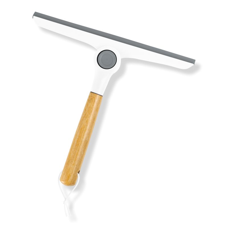 Folding Shower Squeegee - Bamboo/White