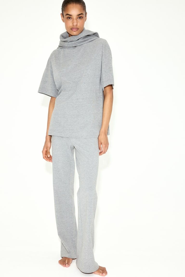 Foldover-Waist Cotton Pants
