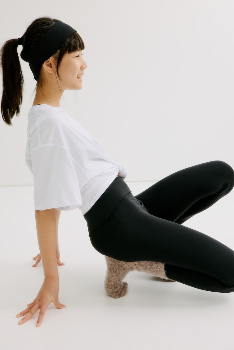 Foldover-Waist Yoga Leggings with SoftMove™