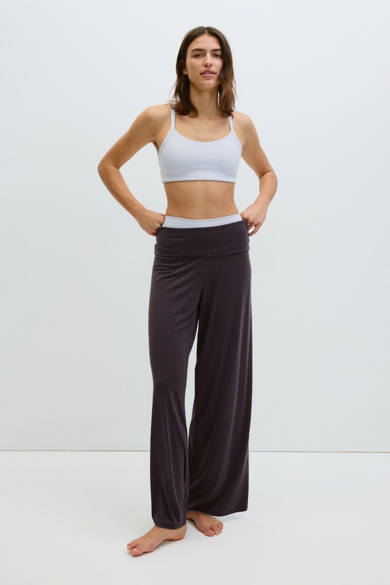 Foldover-Waist Yoga Pants