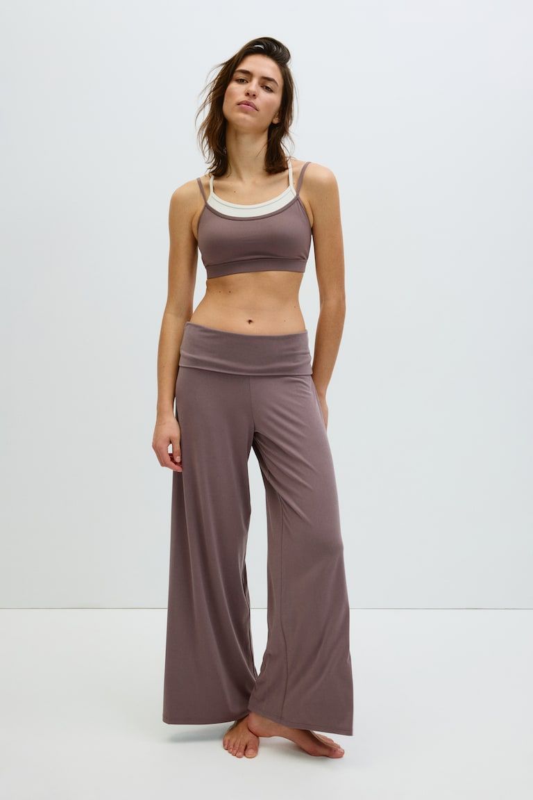 Foldover-Waist Yoga Pants